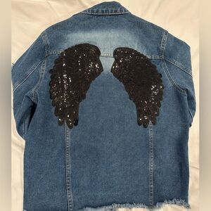 Jean Jacket with Angel wings on the back